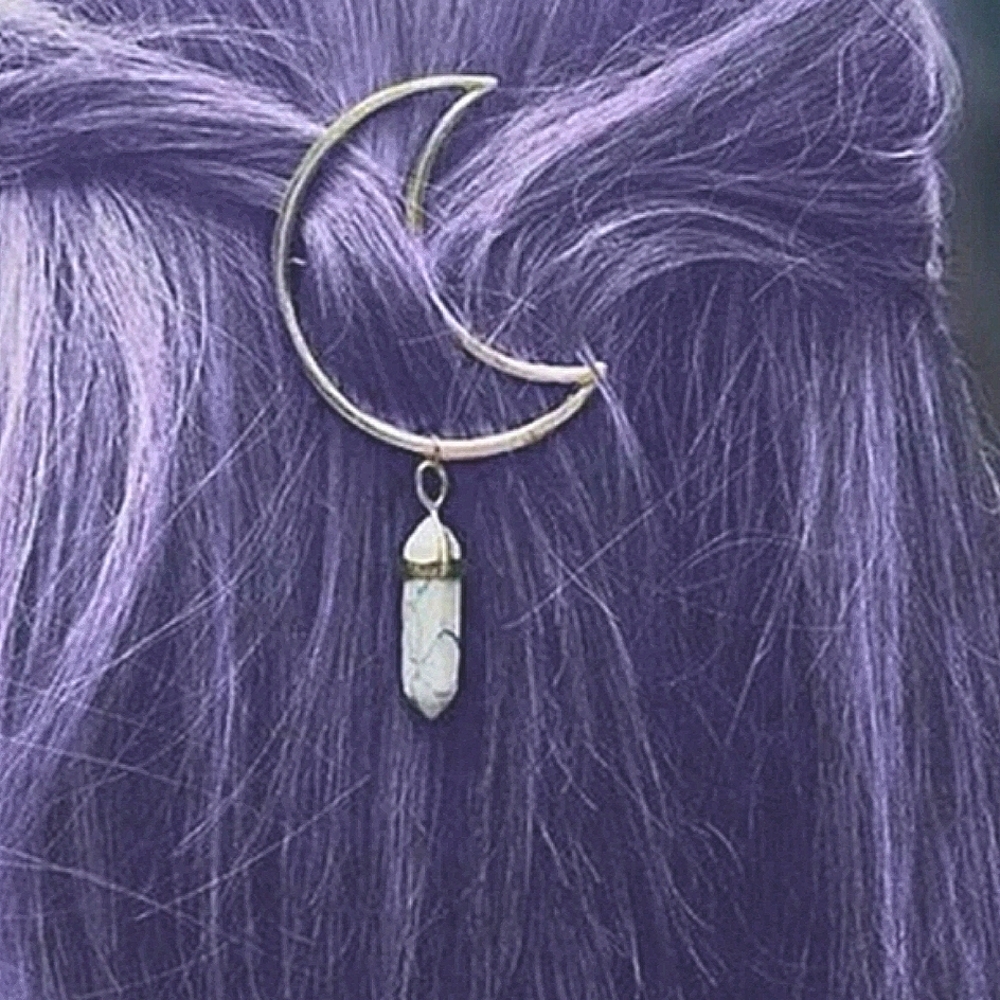 NEW Quartz Silver Crescent Moon Hair Clip Barrette Accessory